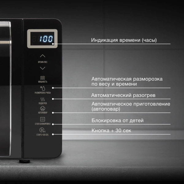 Микроволновая Печь Hyundai HYM-D3039 20л. 700Вт черный