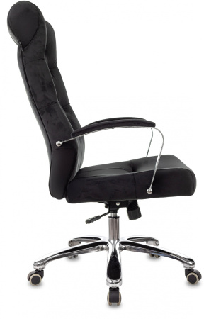 Кресло руководителя Бюрократ T-9928SL Fabric черный Italia Black крестов. металл хром