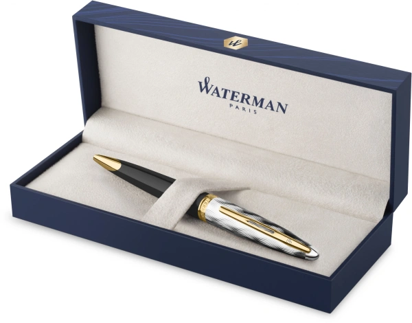 Ручка шариков. Waterman Reflections of Paris Carene DeLuxe (2200946) Black GT M син. черн. подар.кор.