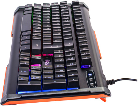 Клавиатура Оклик 717G BLACK DEATH черный/серый USB Multimedia for gamer LED