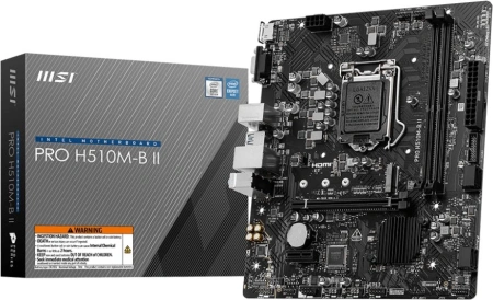 Материнская плата MSI PRO H510M-B II (10Gen only) Soc-1200 Intel H470 2xDDR4 mATX AC`97 8ch(7.1) GbLAN+VGA+HDMI