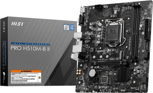 Материнская плата MSI PRO H510M-B II (10Gen only) Soc-1200 Intel H470 2xDDR4 mATX AC`97 8ch(7.1) GbLAN+VGA+HDMI