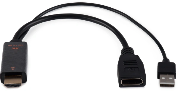Переходник Buro HDMI (m)/DisplayPort (f) белый (BU-HDMI(M)-DP(F))
