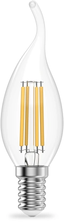 Лампа филам. Gauss Filament 10Вт цок.:E14 свеча св.свеч.бел.теп. (упак.:10шт) (42110)
