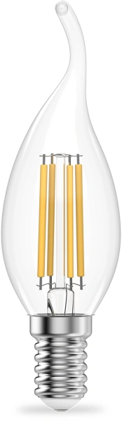 Лампа филам. Gauss Filament 10Вт цок.:E14 свеча св.свеч.бел.нейт. (упак.:10шт) (42120)