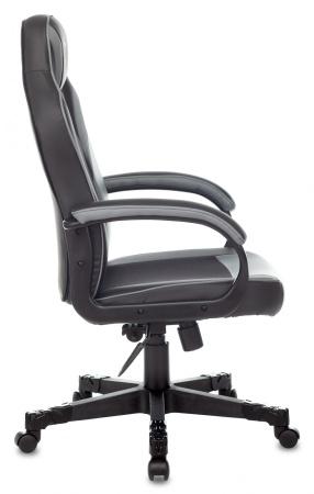 Кресло игровое Zombie GAME 17 черный/серый текстиль/эко.кожа крестов. пластик