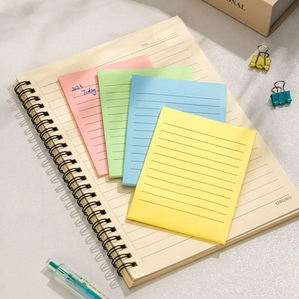 Блок самоклеящийся бумажный Deli Stick UP EA047 76x126мм 25лист. пастель ассорти 4цв.в упак. в линей