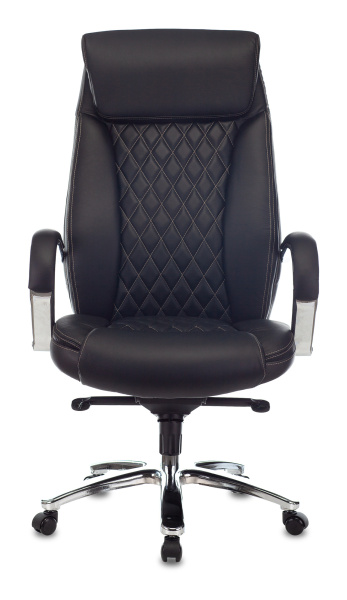 Кресло руководителя Бюрократ T-9924SL черный кожа крестов. металл хром