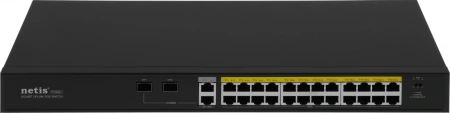 Коммутатор Netis P124GH (L2) 24x100Мбит/с 2x1Гбит/с 1xКомбо(1000BASE-T/SFP) 1SFP 24PoE 24PoE+ 360W н