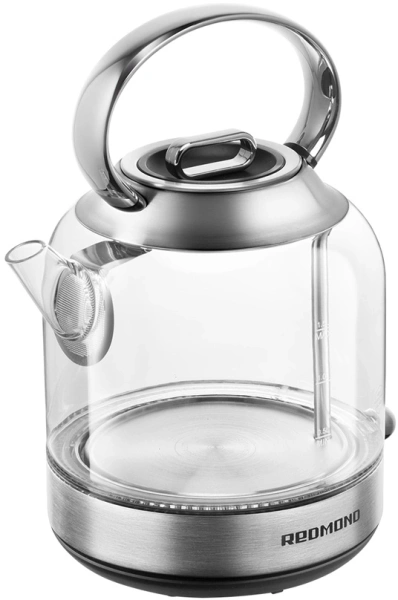 Чайник электрический Redmond KG221 1.5л. 2200Вт серебристый матовый корпус: стекло/сталь
