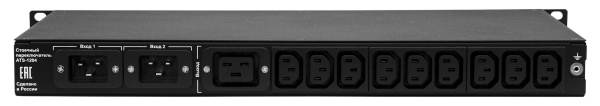 АВР Elemy ATS-1204/16 1U 19" ввод:2xС20 выход:1xC19-9xС1316A черный
