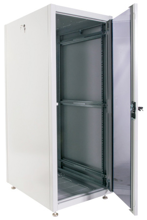 Шкаф коммутационный ЦМО (ШТК-Э-24.6.10-13АА) напольный 24U 600x1000мм пер.дв.стекл металл 2 бок.пан. направл.под закл.гайки 540кг серый 915мм 66кг 180град. 1187мм IP20 сталь