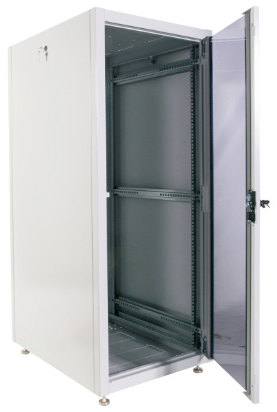 Шкаф коммутационный ЦМО (ШТК-Э-24.6.10-13АА) напольный 24U 600x1000мм пер.дв.стекл металл 2 бок.пан. направл.под закл.гайки 540кг серый 915мм 66кг 180град. 1187мм IP20 сталь