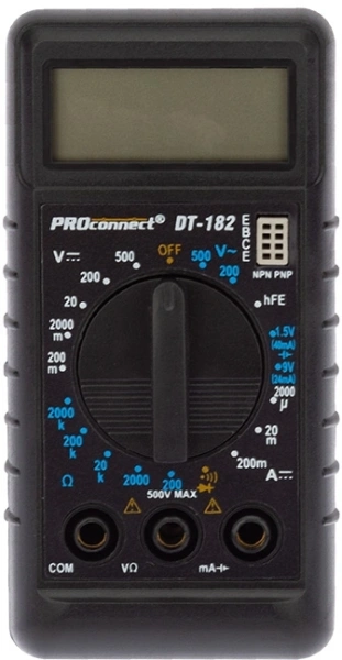 Мультиметр PROconnect М-182 DT-182 цифровой черный (13-3014)