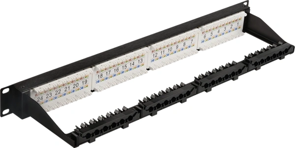 Патч-панель Lanmaster LAN-PPN24U5E 19" 1U 24xRJ45 кат.5E UTP