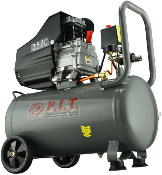 Компрессор поршневой P.I.T. PAC50-C масляный 206л/мин 50л 1800Вт серый/черный