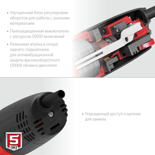 Углошлифовальная машина Зубр УШМ-125-1105 ЭТ 1100Вт 11000об/мин рез.шпин.:M14 d=125мм