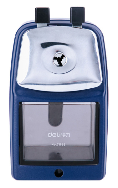 Точилка для карандашей механическая Deli 71156BLUE 1 отверстие металл синий