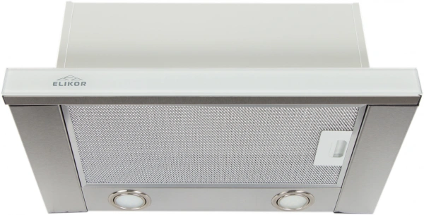 Вытяжка встраиваемая Elikor Интегра Glass 50Н-400-В2Д нержавеющая сталь/стекло белое управление: кнопочное (1 мотор)