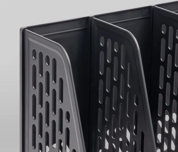 Лоток вертикальный Deli E9849 BLUE E9849 4отд. сборный для бумаг 325x320x275мм синий пластик пластиковый пакет