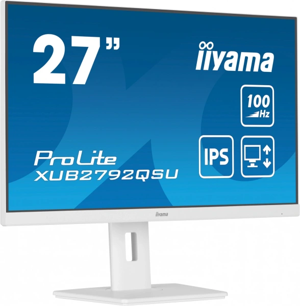 Монитор Iiyama 27" XUB2792QSU-W6 IPS WQ бел 0.4ms DVI HDMI DP USB M/M HAS Piv 100Hz 250cd In