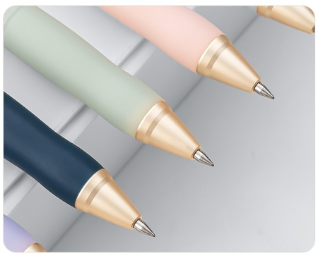 Набор ручек гелев. Deli Nusign (NS666-BK-P) корп.ассорти чернила черн. кор.карт. (12шт) линия 0.5мм