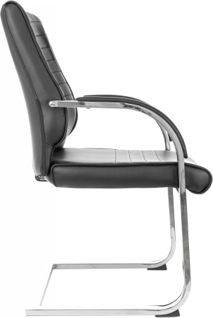 Кресло Бюрократ T-8010-Low-V черный эко.кожа низк.спин. полозья металл хром