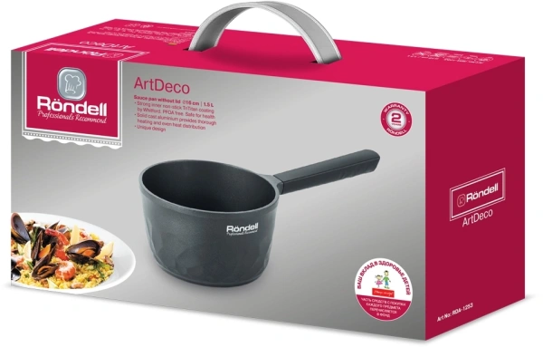 Ковш Rondell ArtDeco RDA-1253 1.5л. d=16см (без крышки) черный