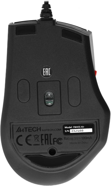 Мышь A4Tech Fstyler FM45S Air красный/черный оптическая (2400dpi) silent USB (7but)