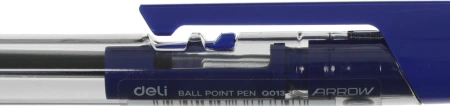 Ручка шариков. автоматическая Deli Arrow EQ01330 прозрачный/синий d=0.7мм син. черн.