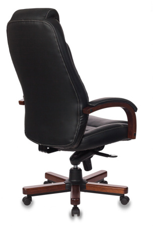 Кресло руководителя Бюрократ T-9923WALNUT черный кожа крестов. металл/дерево